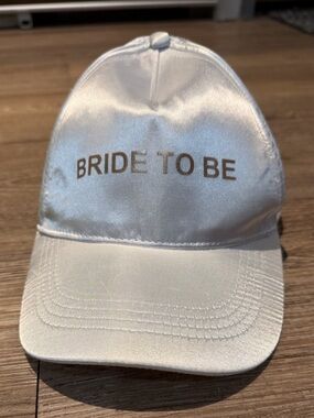 White Satin "Bride To Be" Baseball Cap
